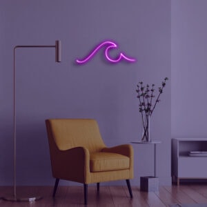 שלט ניאון צבע סגול WAVE לעיצוב חדר ילדים ועיצוב הבת וייבז ניאון